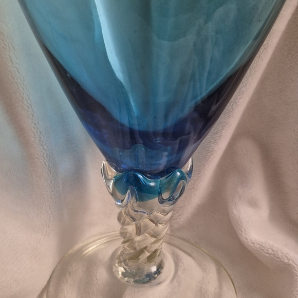 Italian Blue and Clear Empoli Decanter, c. 1950 - Picture 3 of 9